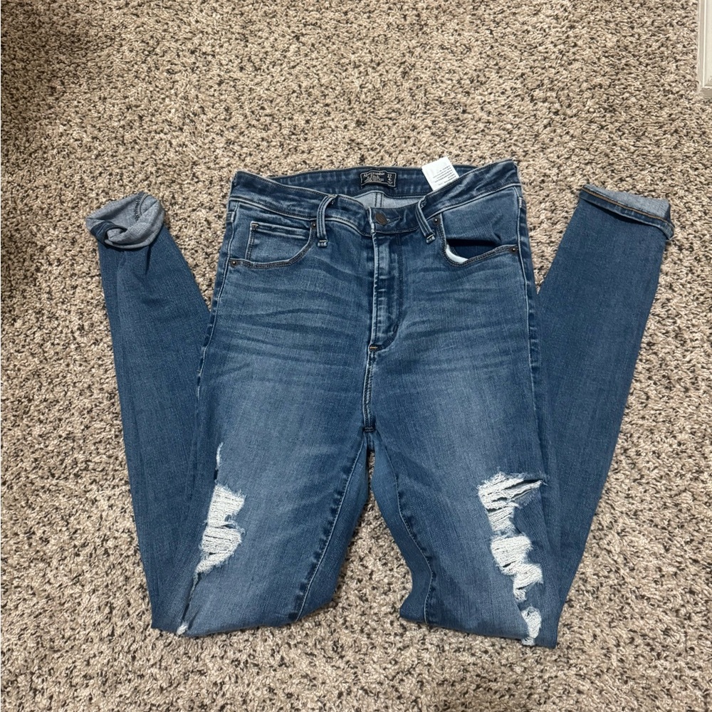 Abercrombie & Fitch SIMONE Blue Distressed Skinny Jeans